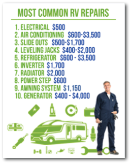 Most Common RV Repair Cost Chart